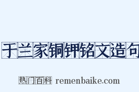 于兰家铜钾铭文造句是什么意思的图片